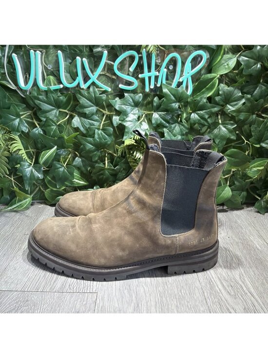 Common Projects Waxed Leather Chelsea Winter Fall Boots - Lug Sole Men Size 45 main image 10